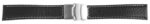 Echtleder-Uhrenarmband, schwarz, weiße Naht, Faltschließe, 18 mm - 22 mm - Image 4
