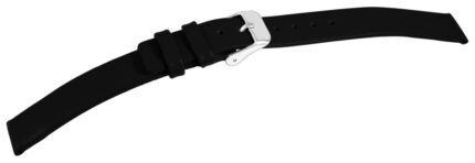 Echtleder-Uhrenarmband, nahtlos, schwarz, 14 - 22 mm