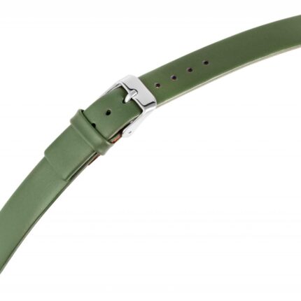 Echtleder-Uhrenarmband, nahtlos, dunkelgrün, 14 - 22 mm