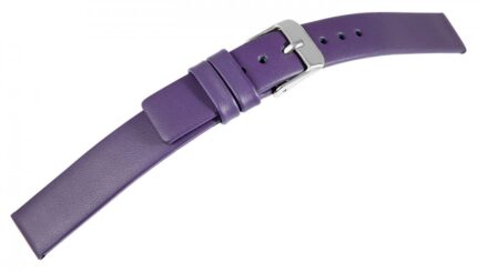 Echtleder-Uhrenarmband, nahtlos, lila, 14 - 22 mm