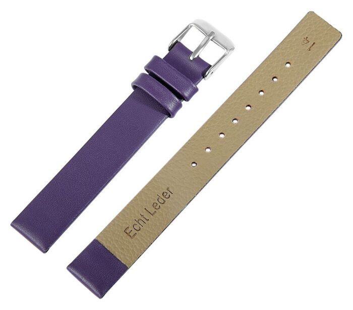 Echtleder-Uhrenarmband, nahtlos, lila, 14 - 22 mm - Image 3