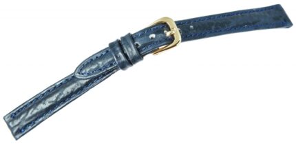 Echtleder Ersatzarmband, blau, 10 mm / 12 mm