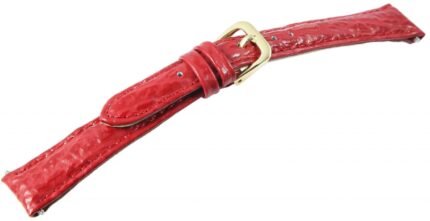 Lederimitat-Uhrenarmband, rot, Haifischoptik, 14 mm