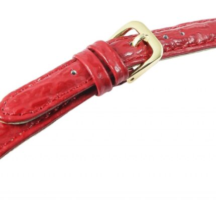 Lederimitat-Uhrenarmband, rot, Haifischoptik, 14 mm