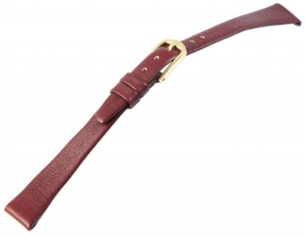 Echtleder-Uhrenarmband, dunkelrot, 10 mm / 12 mm