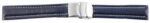 Echtleder-Uhrenarmband, blau, weiße Naht, Faltschließe, 16 mm - 20 mm - Image 4