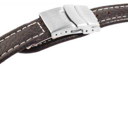 Echtleder-Uhrenarmband, braun, Faltschließe, 16 mm - 22 mm