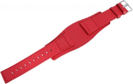 Lederimitation-Uhrenarmband, rot, 26 mm