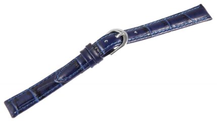 Echtlederband blau, 12 mm, blaue Naht