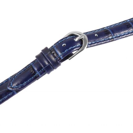 Echtlederband blau, 12 mm, blaue Naht