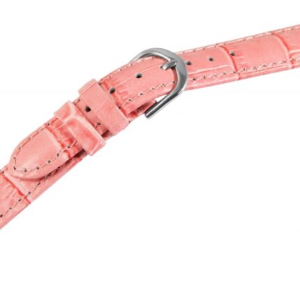 Echtleder-Uhrenarmband, rosa, Krokooptik, 12 mm / 14 mm