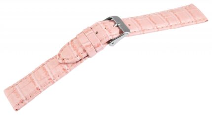 Lederband, pink, Dornschließe, pinke Naht, 12 - 18 mm
