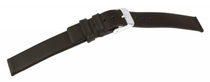 Echtleder Uhrenarmband, nahtlos, dunkelbraun, 14 mm