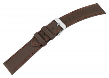 Echtleder-Uhrenarmband, dunkelbraun, 18 mm