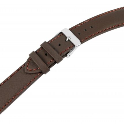 Echtleder-Uhrenarmband, dunkelbraun, 18 mm