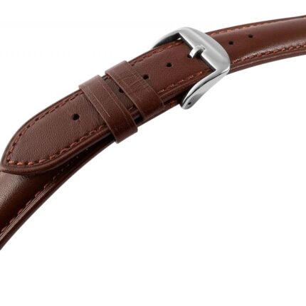 Echtleder Uhrenarmband, gepolstert, genäht, braun, 20 & 22 mm