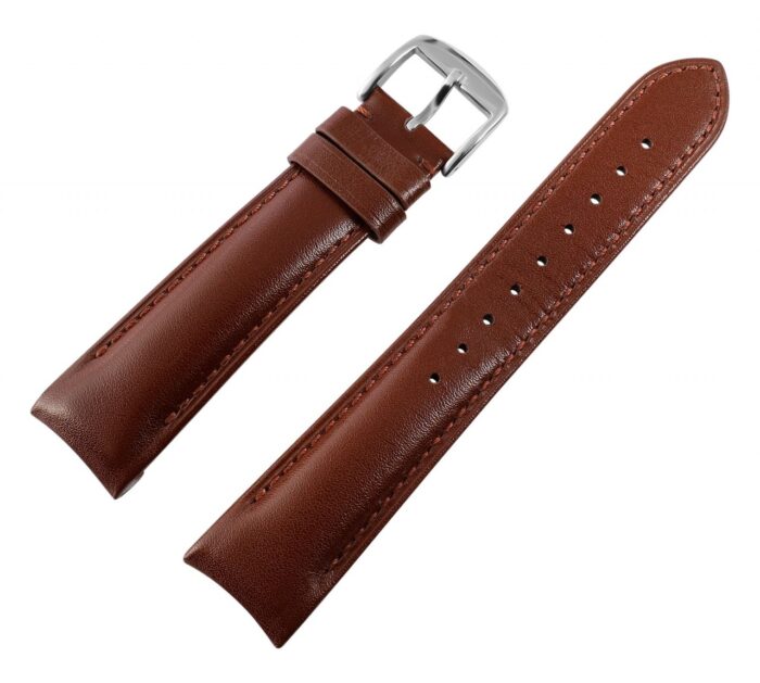 Echtleder Uhrenarmband, gepolstert, genäht, braun, 20 & 22 mm - Image 2
