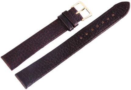 Echtleder-Uhrenarmband, dunkelbraun, Krokooptik, 18 mm / 20 mm, VE 6