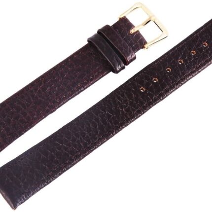 Echtleder-Uhrenarmband, dunkelbraun, Krokooptik, 18 mm / 20 mm, VE 6