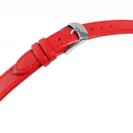 Uhrenarmband aus Echtleder, genäht, rot, 10 - 26 mm