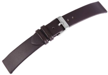 Echtleder-Uhrenarmband, dunkelbraun, 16 mm - 18 mm
