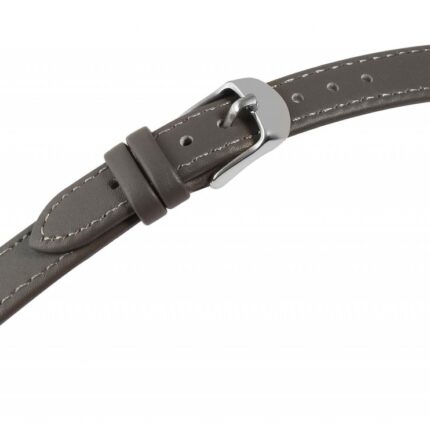 Uhrenarmband aus Echtleder, genäht, dunkelgrau, 10 - 26 mm