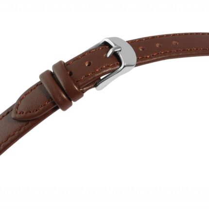 Uhrenarmband aus Echtleder, genäht, dunkelbraun, 10 - 26 mm