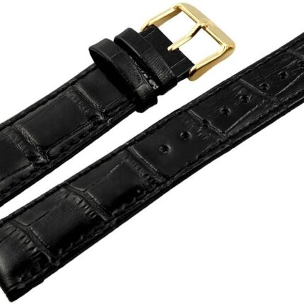 Hochwertiges AKZENT Lederband in schwarz, 20 - 24 mm