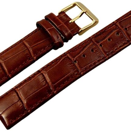 Hochwertiges AKZENT Lederband in braun, 20 mm / 22 mm