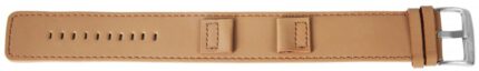 Raptor Echtleder-Uhrenarmband, hellbraun, 18 mm
