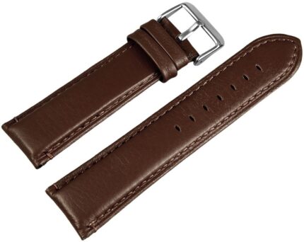 Hochwertiges Echt-Lederband in braun, 24 mm