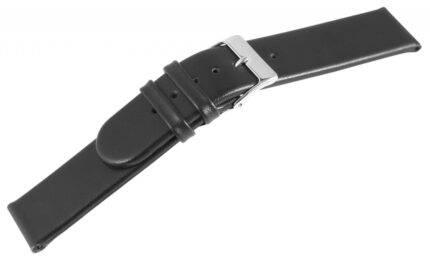 Echtleder-Uhrenarmband, schwarz, 20 mm