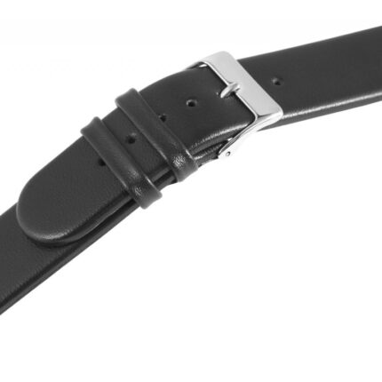 Echtleder-Uhrenarmband, schwarz, 20 mm