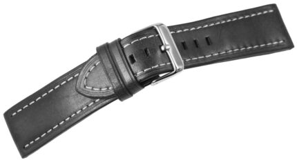 Hochwertiges Echt-Lederband, schwarz
