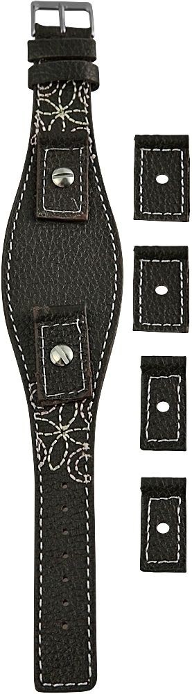 Hochwertiges Echt-Lederband, Unterlegarmband, dunkelbraun, Set, Gr. 14, 16, 18
