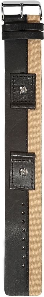 Hochwertiges Echt-Lederband, schwarz/beige, Gr. 18, 20, 22