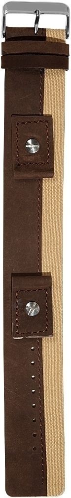 Hochwertiges Echt-Lederband, schwarz/beige, Gr. 18, 20, 22