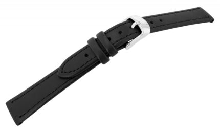 Echtleder-Uhrenarmband, schwarz, 10 mm - 26 mm