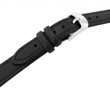 Echtleder-Uhrenarmband, schwarz, 10 mm - 26 mm