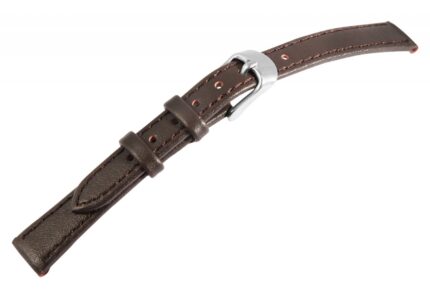 Echtleder-Uhrenarmband, dunkelbraun, 10 mm - 26 mm