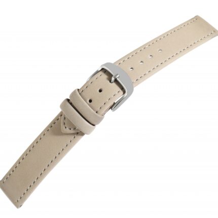 Echtleder Uhrenarmband, grau, flach, 12 - 22 mm