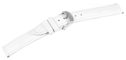 Echtleder Uhrenarmband, weiß, flach, 12 - 18 mm