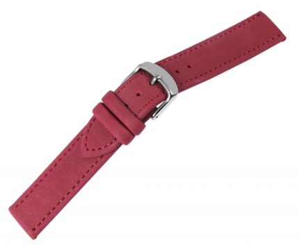 Echtleder Uhrenarmband, dunkelrot, flach, 12 - 18 mm