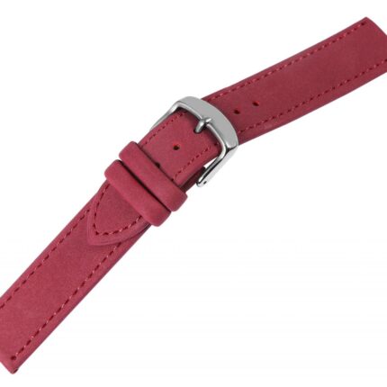 Echtleder Uhrenarmband, dunkelrot, flach, 12 - 18 mm