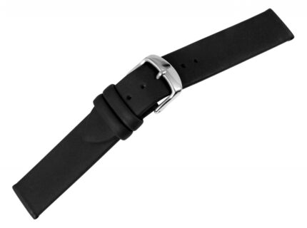 Echtleder Uhrenarmband, nahtlos, schwarz, 12 - 22 mm