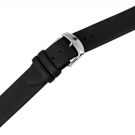 Echtleder Uhrenarmband, nahtlos, schwarz, 12 - 22 mm