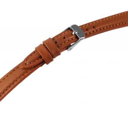 Echtleder-Uhrenarmband mit Naht, gepolstert, braun, 10 - 24 mm