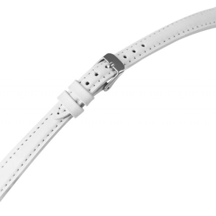 Echtleder-Uhrenarmband mit Naht, gepolstert, weiß, 10 - 24 mm