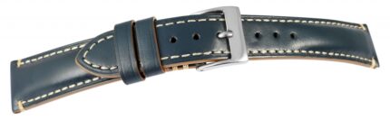 Echtleder Uhrenarmband in dunkelblau, 18, 20, 22 mm