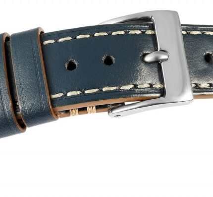 Echtleder Uhrenarmband in dunkelblau, 18, 20, 22 mm